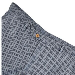 Mens Turtleson Blue Geometric Floral Dot Print Flat Shorts Size 38